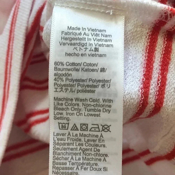 J. Crew Factory Towel Terry Stripped Pull On White/Red Shorts Size Small NWT - Picture 9 of 9